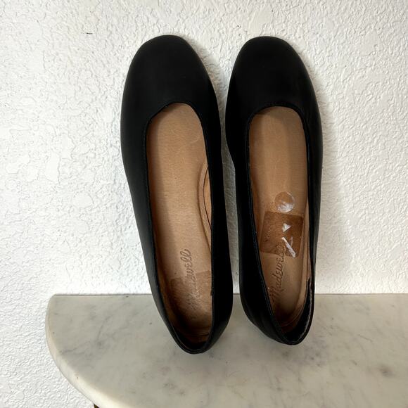 Madewell The Cory Ballet Flat Womens Size 9.5 Black Leather Round Toe Comfort - Picture 8 of 10